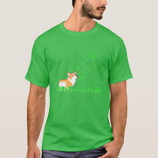 Lucky Green Corgi Dog Lover St Patrick Day T-Shirt