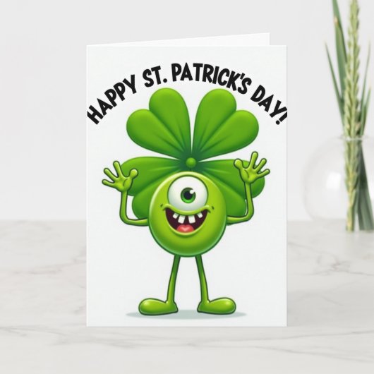 Lucky Green Day Happy Karte (Vorderseite)