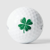 Lucky Green Four Leaf Clover Shamrock St Patrick's Golfball (Vorderseite)