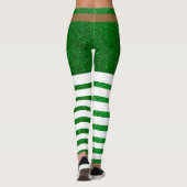 Lucky Green Glitzer Leprechaun St. Patrick's Day Leggings (Rückseite)