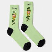 Lucky Green Gnome auf Light Green Socken (Rechts)