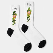 Lucky Green Gnome auf Weiß Socken (Rechts)
