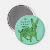 Lucky Green Hare | Magnetmagnet Magnet (Vorderseite/Rückseite)