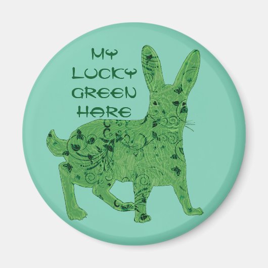 Lucky Green Hare | Magnetmagnet Magnet (Vorne)