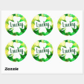 Lucky Green Ink Spritzer Kleeblatt Runder Aufkleber (Blatt)