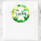 Lucky Green Ink Spritzer Kleeblatt Runder Aufkleber (Tasche)