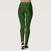 Lucky Green Irish Kleeblatt Glitzer Pattern Leggings (Rückseite)