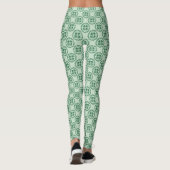 Lucky Green Kanji Kleeblatt Pattern Leggings (Rückseite)