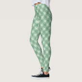 Lucky Green Kanji Kleeblatt Pattern Leggings (Links)