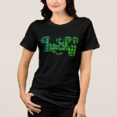 Lucky Green Kariert Kleeblatt St Patricks Day Tri-Blend Shirt (Vorderseite)