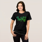 Lucky Green Kariert Kleeblatt St Patricks Day Tri-Blend Shirt (Vorderseite voll)