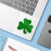 Lucky Green Kleeblatt Aufkleber (Laptop mit iPhone)