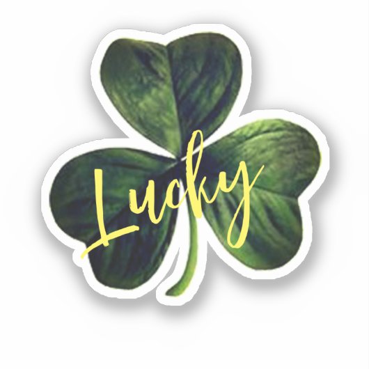 Lucky Green Kleeblatt Custom Cut Vinyl Sticker (Vorderseite)