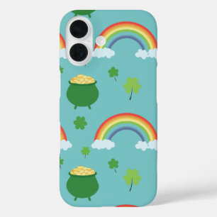 Lucky Green Kleeblatt Farbenfrohe Regenbogenforell iPhone 16 Hülle