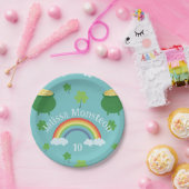 Lucky Green Kleeblatt Farbenfrohe Regenbogenforell Pappteller (Party)