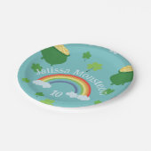 Lucky Green Kleeblatt Farbenfrohe Regenbogenforell Pappteller (Schrägansicht)