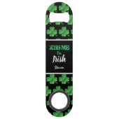 Lucky Green Kleeblatt Kiss Me I'm Irish Customized Speed Flaschenöffner (Vorderseite)