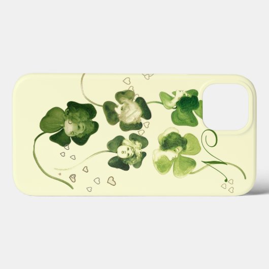 LUCKY GREEN KLEEBLATT LADIES with HEARTS MONOGRAM Case-Mate iPhone Hülle (Rückseite (Horizontal))