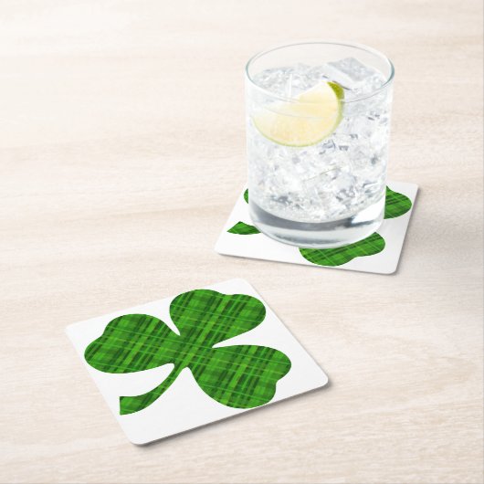 Lucky Green Kleeblatt Square Untersetzer (Vor Ort)
