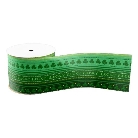 Lucky Green Kleeblatt | St. Patricks Day Irish Ripsband (Spule)