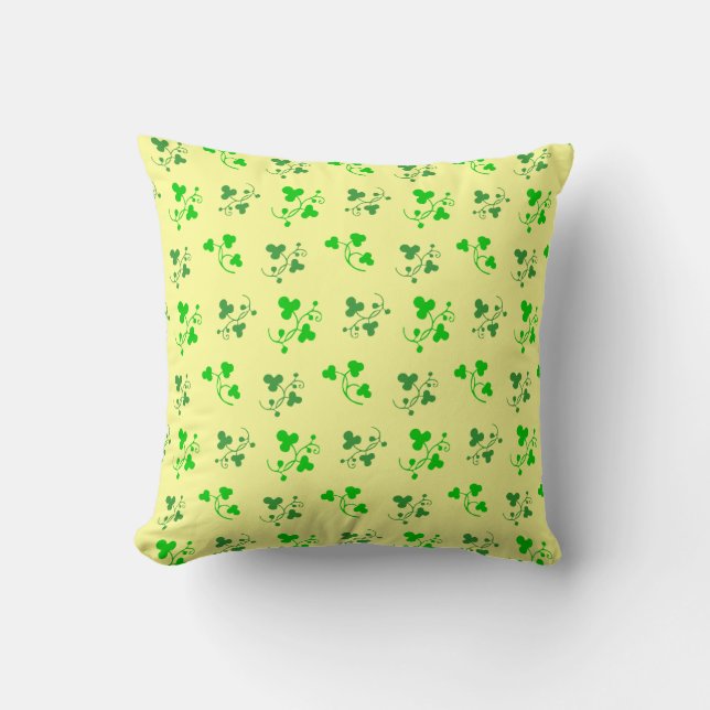 Lucky Green Kleeblatts Pillow Kissen (Vorderseite)