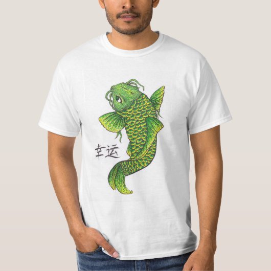 Lucky Green Koi Fish Carp T-Shirt (Vorderseite)