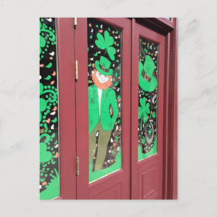Lucky Green Leprechaun St. Patricks Day Windows Postkarte