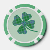 Lucky Green Plaid Shamrock Four-Leaf Clover  Pokerchips (Rückseite)