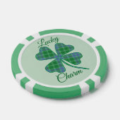 Lucky Green Plaid Shamrock Four-Leaf Clover  Pokerchips (Einzeln)