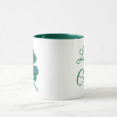 Lucky Green Plaid Shamrock Four-Leaf Clover  Tasse (Zentrum)