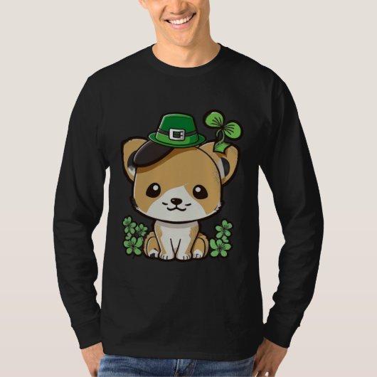Lucky Green Proud Irish St Patricks Day Cat 1 T-Shirt (Vorderseite)