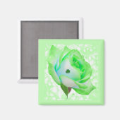 Lucky Green Rose Magnet (Vorderseite/Rückseite)