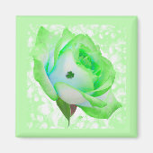 Lucky Green Rose Magnet (Vorne)