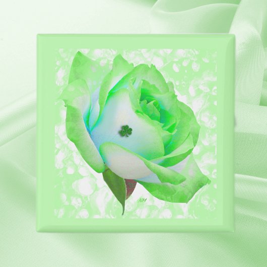 Lucky Green Rose Magnet
