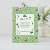 Lucky Green St Patricks Day Irish Danke Karte (Stehend Vorderseite)