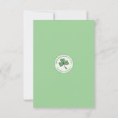 Lucky Green St Patricks Day Irish Danke Karte (Rückseite)