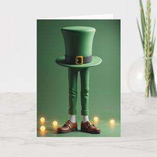 Lucky Green Top Hat Man Karte