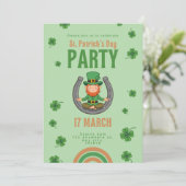 Lucky Green Vibes Einladung (Stehend Vorderseite)