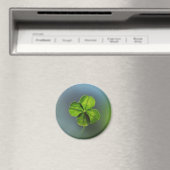 Lucky Green Vierblättriges Kleeblatt Magnet (In Situ (Geschirrspüler))