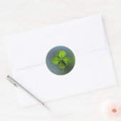 Lucky Green Vierblättriges Kleeblatt Runder Aufkleber (Umschlag)