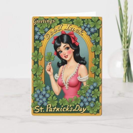 Lucky Greetings St Patricks Day Card Karte (Vorderseite)