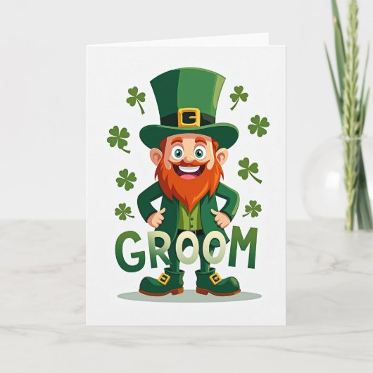 Lucky Groom Leprechaun Card Karte (Vorderseite)