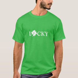 Lucky grünes Weiß Clover Kleeblatt St. Patrick's T-Shirt