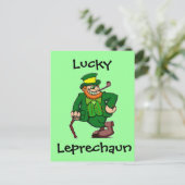 Lucky Happy Irish Leprechaun Postkarte (Stehend Vorderseite)