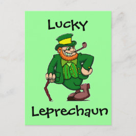 Lucky Happy Irish Leprechaun Postkarte