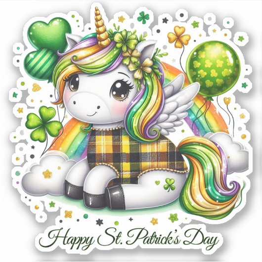 Lucky Happy St. Patrick’s Day Sticker (Vorderseite)
