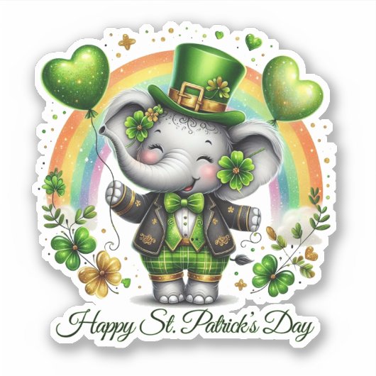 Lucky Happy St. Patrick’s Day Sticker (Vorderseite)
