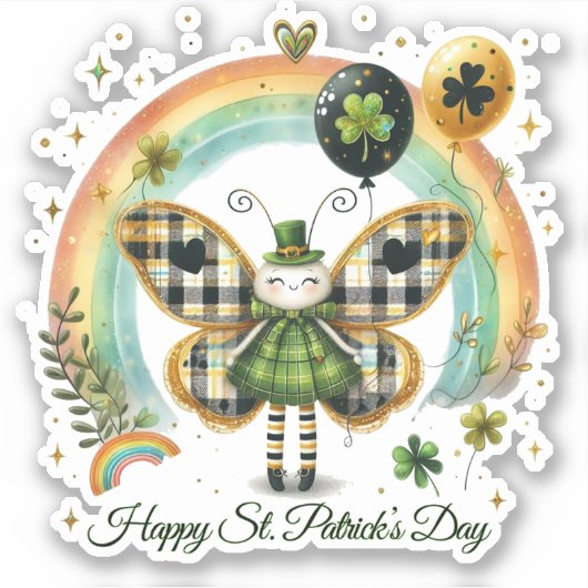 Lucky Happy St. Patrick’s Day Sticker (Vorderseite)