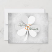 Lucky Heart Leaf Clover Irish Wedding Einladung (Rückseite)
