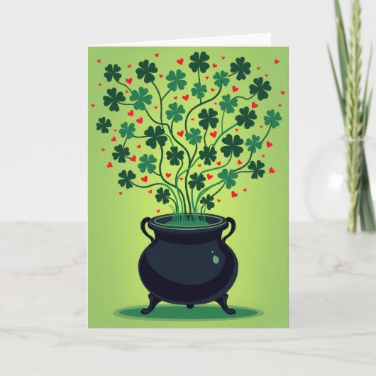 Lucky Hearts Clover Card Karte (Vorderseite)